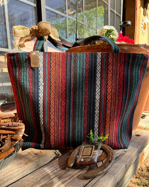 Open image in slideshow, Western Navajo Tribal Canvas Tote Bag
