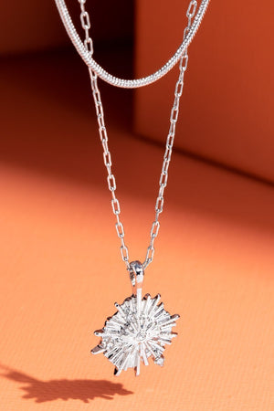 Open image in slideshow, Sunburst Charm Double Layer Necklace
